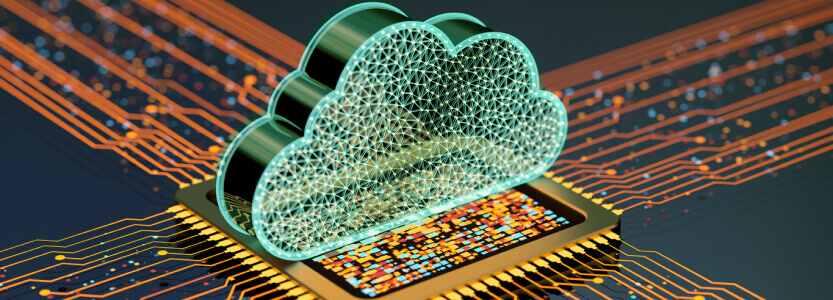 A Quantum Cloud for Early Industry Applications: A data cloud highlighted on a transistor