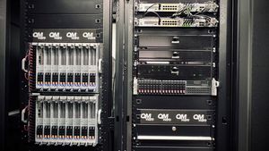 QMware computing racks in a data center