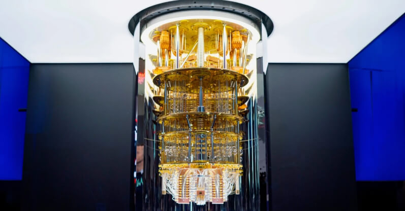 A quantum computer today still requires a very complex operating setup with special cooling. Image: IBM One.